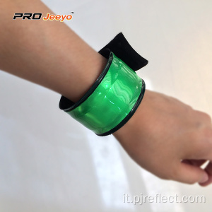 Polsino con visiera di sicurezza in PVC verde fluorescente